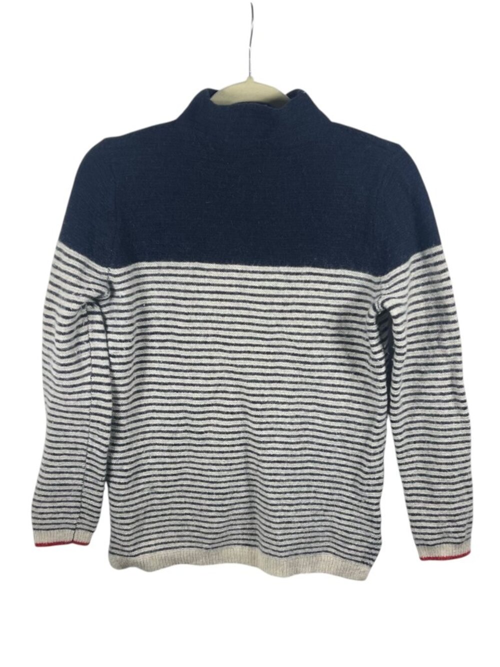 Tabitha Webb Sweater Womens Mockneck Pullover Lambswool M Preppy Nautical